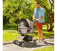Poussette buggy pliable pour chiens tissu 600D Oxford imperméable 4 roues