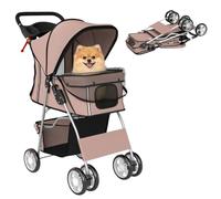 PawHut Poussette Buggy Pliable Animaux Imperméable pour Chien Chat Café