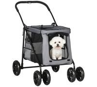 PawHut Poussette chien chat 102x62x105cm Gris
