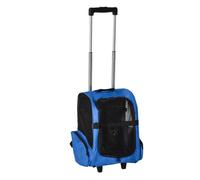 PawHut Poussette de transport 2 en 1 pour animaux de compagnie avec 2 roues pour chiens et chats 42 x 25 x 55 cm Bleu