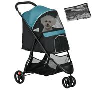PawHut Poussette pliable 2-en-1 pour chien/chat jusqu'à 10 kg vert foncé