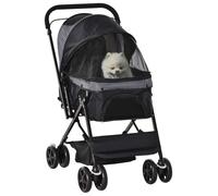 PawHut - Poussette pour chien - Acier - 76.5x52x95cm - Noir