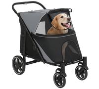 PawHut Poussette pour chien pliable pour races moyennes/grandes Noir