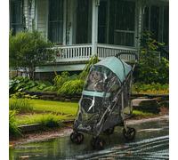PawHut Poussette pour Petits Chiens Pliable avec Housse Anti-Pluie, Panier et Laisse Intégrée, Vert