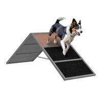 PawHut Rampe d'agilité pour Chien avec Surface antidérapante, équipement d'agilité pour Chiens, Cadre en A, adapté à Toutes Races, pour Jardin ou Parc, Gris