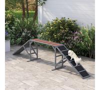 PawHut Rampe d'agilité pour chien, équipement d'agilité pour chiens, barres de sécurité surface antidérapante 325x55x69cm gris