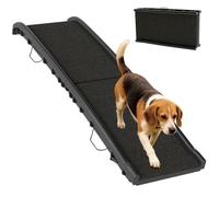 PawHut Rampe Pliable pour Chiens Pente Douce 155 x 38,5 x 15,5 cm Noir | Escalier pour Chien en PP, Surface Antidérapante, Rampe Voiture, pour Chiens de Toutes Races
