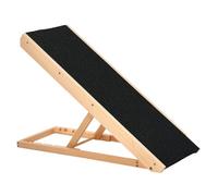 PawHut Rampe pour Chien de Grande Taille Pliable 26-61 cm pour Lit Noir | Escalier pour Chien, Hauteur Ajustable, Surface Antidérapante, Facile à Transporter, pour Canapé, Bois de Pin