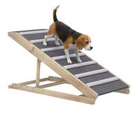PawHut Rampe pour Chien en Bois avec Tapis Antidérapants - Rampe Pliable pour Animaux, 4 Hauteurs Réglables de 35-50 cm - pour Chiens et Chats de Petite à Grande Taille, pour Lit et Canapé, Naturel