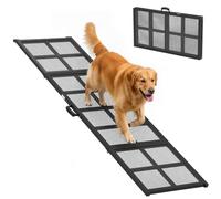 PawHut Rampe pour Chien Pliable en Acier Rampe Voiture 191 x 50 x 4 cm Noir | Escalier pour Chien, Surface Antidérapante, pour SUV, Camions, Canapés, Lits