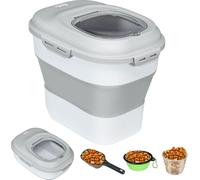 PawHut Rangement de nourriture pour chiens, 25 L Récipient de nourriture pliable avec tasse à mesurer, bol, cuillère pour chiens, boîte de rangement de nourriture pour chats
