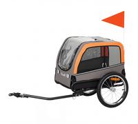 PawHut Remorque pour chien pliable remorque vélo avec réflecteurs de sécurité pour petits et moyens chiens jusqu'à 20 kg Orange