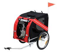 PawHut Remorque Vélo Chien Animaux Pliable Imperméable Acier 30kg Rouge
