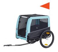 PawHut Remorque vélo pliable avec réflecteurs de sécurité, laisse, pour chiens moyens jusqu'à 20 kg 143 x 70 x 90 cm Bleu clair