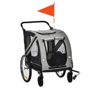 PawHut - Remorque vélo pour chien animaux - Acier - 134x57x108cm - Gris