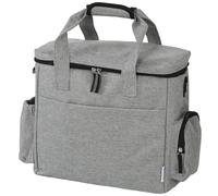 PawHut Sac de Transport pour Chien avec Poches, 2 Sacs à Nourriture, Bol Pliable, Séparateur Réglable, 38x17x35cm, Gris Clair