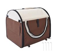 PawHut Sac de transport pliable pour chien/chat respirant, coussin d'agneau amovible 61x46x51 cm