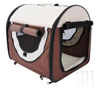 Pawhut Sac De Transport Pour Chien Et Chat Caisse Pliable Pour Animaux Adaptée La Voiture Grand Confort Respirant Avec Coussin Amovible 46 X 36 X 41 Cm