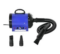 PawHut Séchoir professionnel sèche-poils toilettage pulseur sèche-cheveux pour chiens chats animaux 2800W vitesse et température réglable 3 buses interchangeables incluses bleu