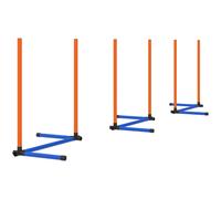 PawHut Set d'agility pour chiens 3 pièces équipement d'agility avec piquets de slalom sac de transport kit d'entraînement pour toutes tailles de chiens Orange