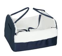 PawHut Siège auto pour chien avec ceinture de sécurité et fixation, siège de voiture pour chiens 55 x 46 x 32 cm bleu marine