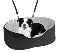 PawHut Siège Auto pour Chien avec Ceinture de sécurité et Fixation, siège de Voiture pour Chiens rembourré Confortable Portable jusqu'à 15kg, Panier Voiture pour Animal Coussin Amovible, Noir