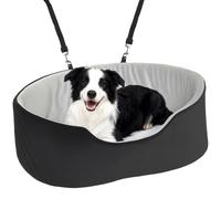 Siège auto pour chien - PawHut - avec ceinture de sécurité et fixation - jusqu'à 15 kg - coussin amovible et lavable - noir