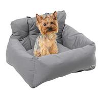 PawHut Siège auto pour animaux rembourré coton PP épais antidérapant 50 x 54 x 33 cm Gris foncé
