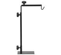 PawHut Support de lampe pour reptile, hauteur et largeur réglables, pour terrariums amphibiens, support d'éclairage avec crochet de suspension en acier - Noir