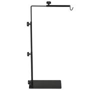 PawHut Support de lampe pour reptiles, réglable, avec socle, 4 fentes métalliques, support de lampe pour reptiles, tortues, mille-pattes, acier noir