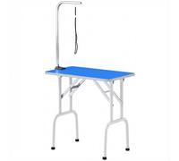 PawHut Table de toilettage pliante pour chiens avec surface antidérapante Bras réglable 81x48,5x80 cm Bleu
