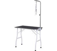 PawHut Table de toilettage pour animaux de compagnie Table de tonte pour chiens avec boucles Table de toilettage pour chiens pour bain de ménage Séchage et coupe de cheveux réglable en hauteur Noir
