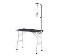 PawHut Table de toilettage pour Animaux de Compagnie Table de Tonte pour Chiens avec Boucles Table de toilettage pour Chiens pour Bain de ménage Séchage et Coupe de Cheveux réglable en Hauteur Noir