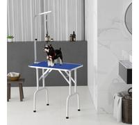 PawHut Table de Toilettage pour Animaux en Métal Bleu