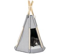 PawHut - Tente Tipi pour Animaux - Feutre (100 % polyester) - 54.5x54.5x77cm - Gris
