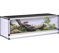 PawHut terrarium en aluminium pour reptiles amphibiens arachnides boîte d'élevage de reptiles Mesh terrarium blanc+argent+noir 120 x 40 x 40 cm