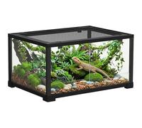 PawHut Terrarium en Verre pour Reptiles 86 L, Ventilation supérieure, Porte coulissante avec Serrure Anti-Fuite, enclos pour lézards, Insectes, Serpents, araignées et Geckos, 60x45x32cm, Noir