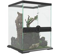 PawHut Terrarium pour reptiles Boîte d'alimentation pour reptiles avec design anti-fuite, aération 120L terrarium en verre avec gestion des câbles pour amphibiens araignée Meta