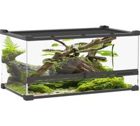 PawHut terrarium pour reptiles terrarium en verre 34L boîte d'alimentation pour reptiles avec aération frontale, fermeture rotative anti-évasion pour amphibiens