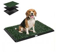 PawHut Toilette pour chien avec gazon artificiel, 76 x 50,5 cm, plateau sanitaire pour chien pour dressage avec grille de drainage, design à 3 couches et facile à nettoyer, intérieur et extérieur