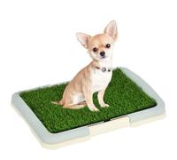 PawHut Toilette pour Chien Bac de Propreté Gazon Synthétique 46,5 x 34 cm | Litière, Plateau, Panneau Grillagé, Tapis en Gazon Artificiel, Tapis d'Entraînement pour Animaux