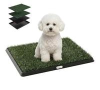 PawHut Toilette pour Chien Gazon, Grille de Drainage, 63x50,5x3,5cm Noir