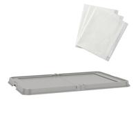 PawHut Toilettes Pliables pour Chiens, 86 x 62 cm, Plateau hygiénique pour Chiens pour l'apprentissage de la propreté, avec 3 Tapis, Pieds antidérapants et Facile à Nettoyer, Gris