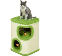 PawHut Tonneau à griffer, 52 cm de haut Tonneau à chat avec 2 cavités, Arbre à chat avec jouets coccinelle, Tour pour chats en sisal, Caverne pour chats jusqu'à 5 kg, Vert