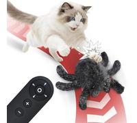 Pawingcat Jouet pour chat télécommandé 2 modes - Jouet d'horreur à distance - Araignée d'Halloween - Jouets interactifs pour chats d'intérieur avec 3 vitesses