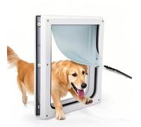 PAWISE Chatière pour chien verrouillable à 2 voies avec rabat transparent flexible et design solide et installation facile (L)