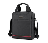 Pawleso Sac à bandoulière pour homme, sac d'affaires pour homme, porte-documents, sac de bureau, sac à bandoulière, pour tablette de 9,7 pouces, sac à main à bandoulière, Noir , Contemporain