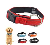 Pawliberation Collier magnétique pour chien, collier de traction réfléchissant et réglable en nylon pour animaux de compagnie, double couche, tissu respirant, doux rembourré et durable, rouge