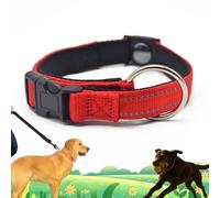 Pawliberation Collier magnétique pour chien, collier réfléchissant réglable avec boucle magnétique à dégagement rapide, design léger pour un port confortable toute la journée, pour chiens âgés (rouge)