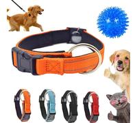 Pawliberation Magnetic Dog Collar, Pawliberation Dogs Collars Adjustable Reflective, Dog Collar Make Double Layer Fabric with Breathable Design to Fit Dogs and Cats of Different Sizes (Orange)